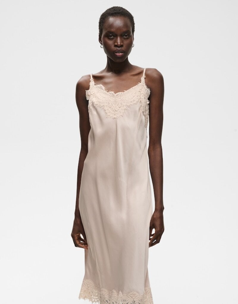 InWear Orah Lace Detail Slip Dress in Cream Haze