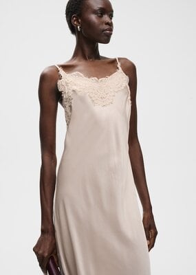 InWear Orah Lace Detail Slip Dress in Cream Haze