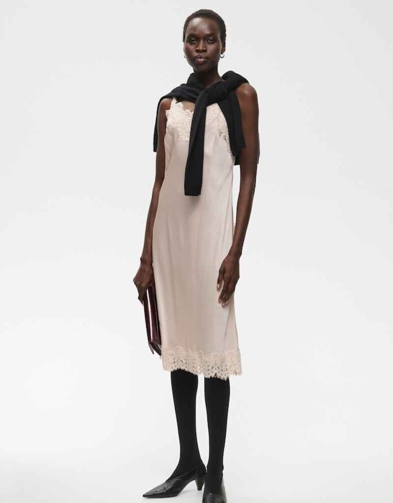 InWear Orah Lace Detail Slip Dress in Cream Haze
