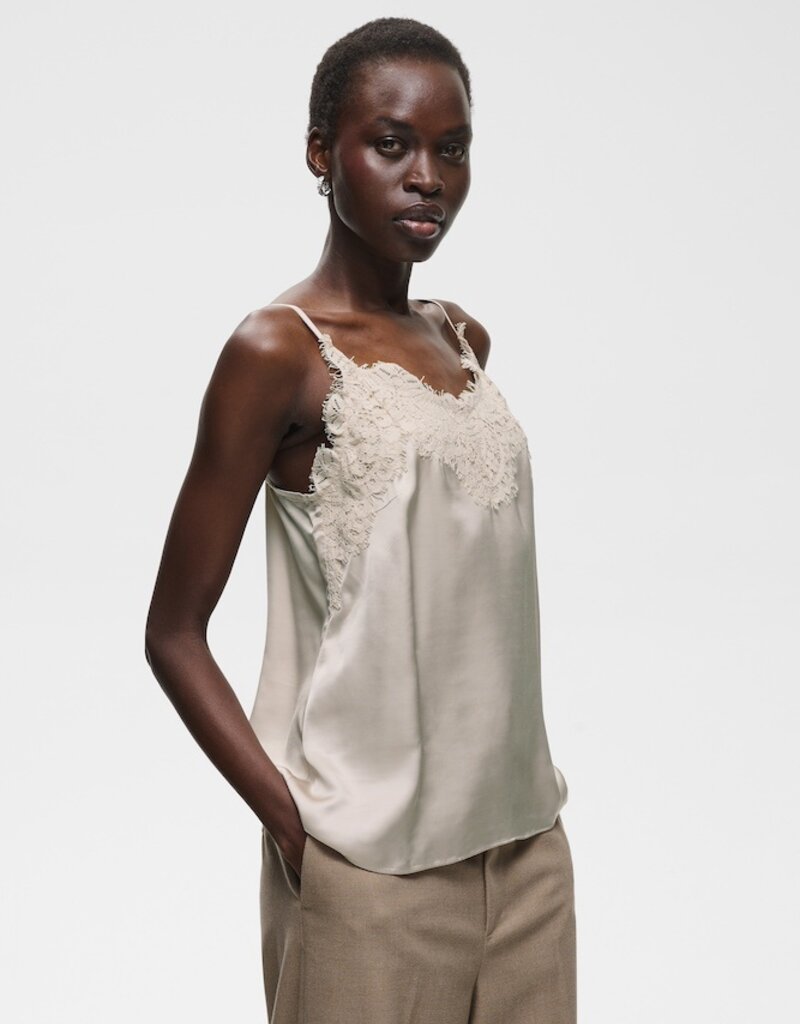 InWear Orah Lace Detail Cami in Cream Haze