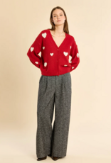 Molly Bracken Bradi Heart Cardigan in Red