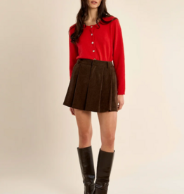 Molly Bracken Emmie Corduroy Mini Skort in Chocolate