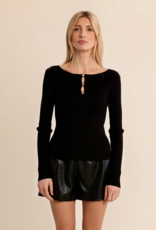 Molly Bracken Kayia Heart Button Knit Top