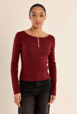 Molly Bracken Kayia Heart Button Knit Top