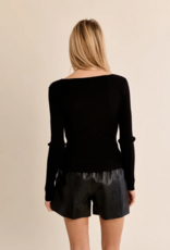 Molly Bracken Kayia Heart Button Knit Top