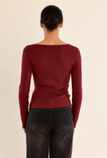 Molly Bracken Kayia Heart Button Knit Top