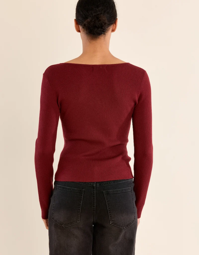 Molly Bracken Kayia Heart Button Knit Top