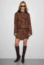 Louizon Domitille Jacquard Jacket with Velvet Collar