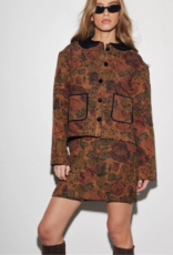 Louizon Domitille Jacquard Jacket with Velvet Collar