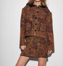 Louizon Domitille Jacquard Jacket with Velvet Collar