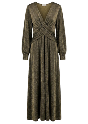 Louizon Ethan Metallic Long Sleeve Maxi Dress