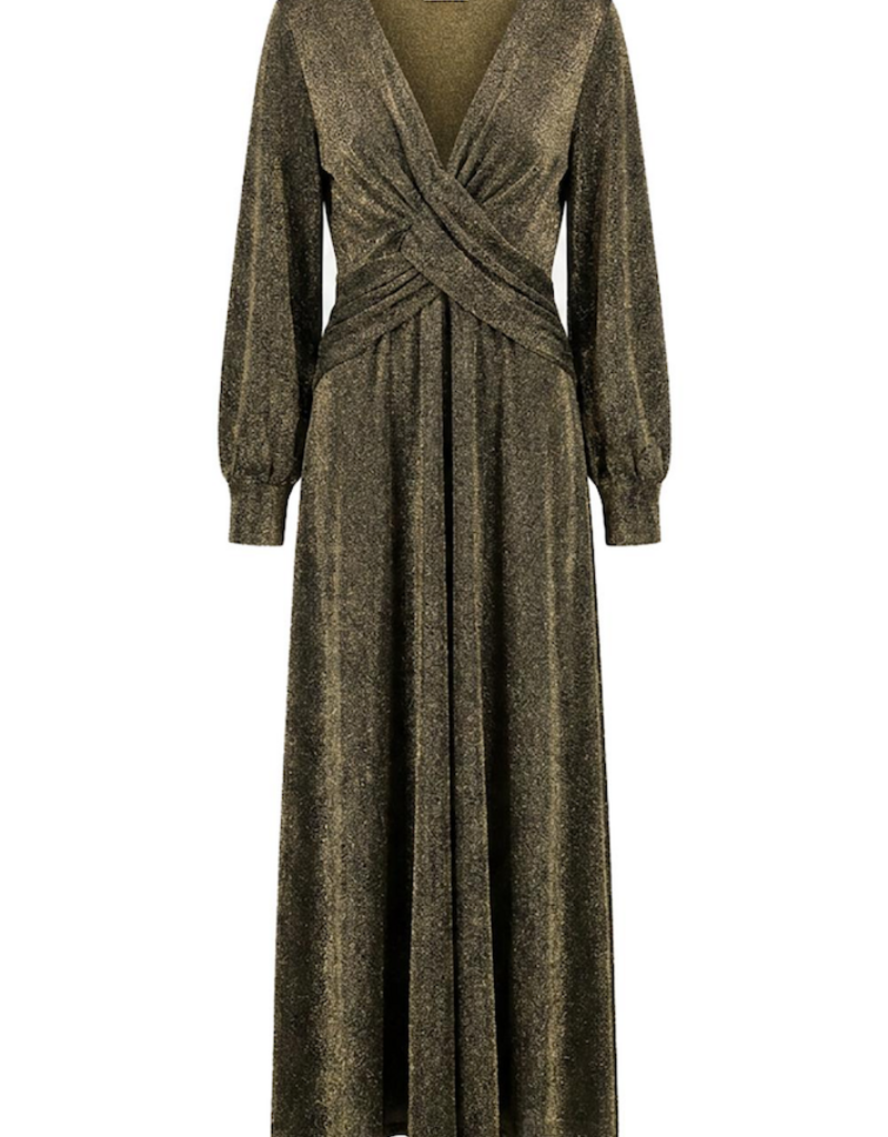 Louizon Ethan Metallic Long Sleeve Maxi Dress