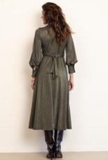 Louizon Ethan Metallic Long Sleeve Maxi Dress