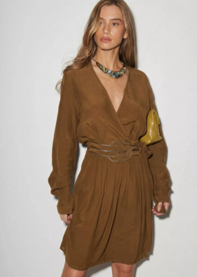 Louizon Craon V-Neck Long Sleeve Midi Dress