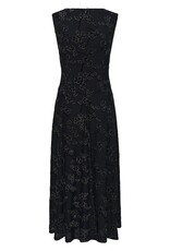 Cream Lilith Midi Dress With Flower Detail in Black