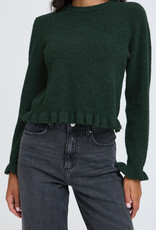 B.Young Omea Long Sleeve Knit With Frills in Scarab Green