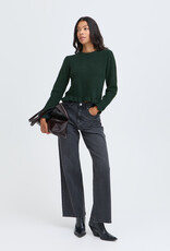 B.Young Omea Long Sleeve Knit With Frills in Scarab Green