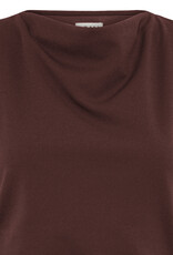 ICHI Katine High Neck Midi Dress in Fudge Brown