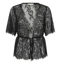 Cream Saffron Sheer Lace Blouse