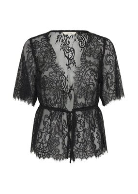 Cream Saffron Sheer Lace Blouse