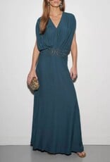 Louizon Cercy Maxi Dress With Art Deco in Green