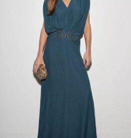 Louizon Cercy Maxi Dress With Art Deco in Green
