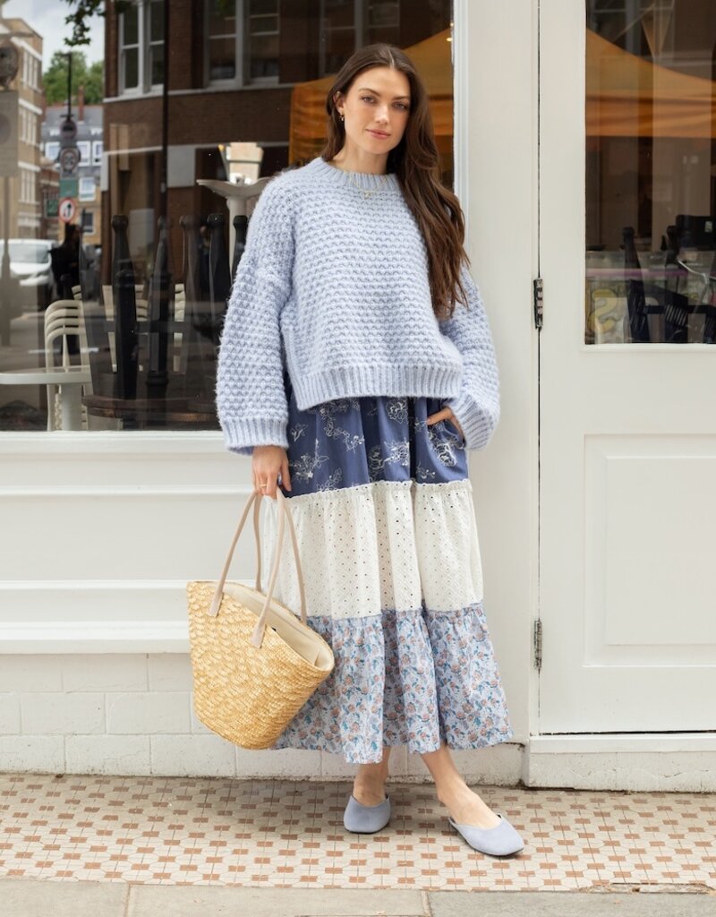 Cara and the Sky Darwin Oversized Chunky Knit Jumper in Blue