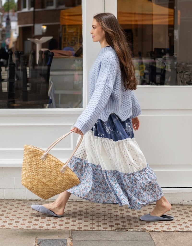 Cara and the Sky Darwin Oversized Chunky Knit Jumper in Blue