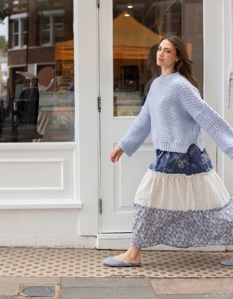 Cara and the Sky Darwin Oversized Chunky Knit Jumper in Blue