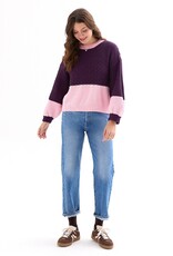 Cara and the Sky Taz Block Colour Jumper in Purple