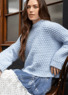 Cara and the Sky Darwin Oversized Chunky Knit Jumper in Blue