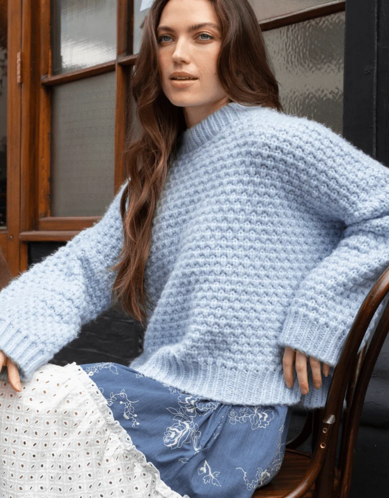 Cara and the Sky Darwin Oversized Chunky Knit Jumper in Blue
