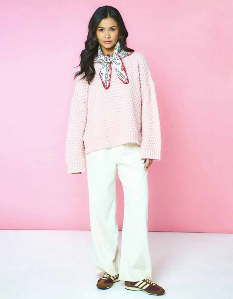 Cara and the Sky Darwin Oversized Chunky Knit Jumper in Pink