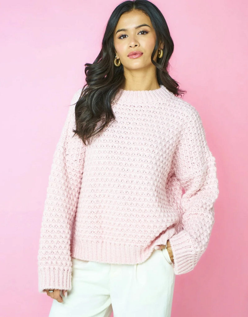 Cara and the Sky Darwin Oversized Chunky Knit Jumper in Pink