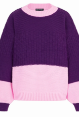 Cara and the Sky Taz Block Colour Jumper in Purple