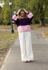 Cara and the Sky Taz Block Colour Jumper in Purple