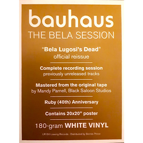 Bauhaus - Bela Lugosi's Dead - The Bela Session (Includes 20" x 20" poster)[USAGÉ]