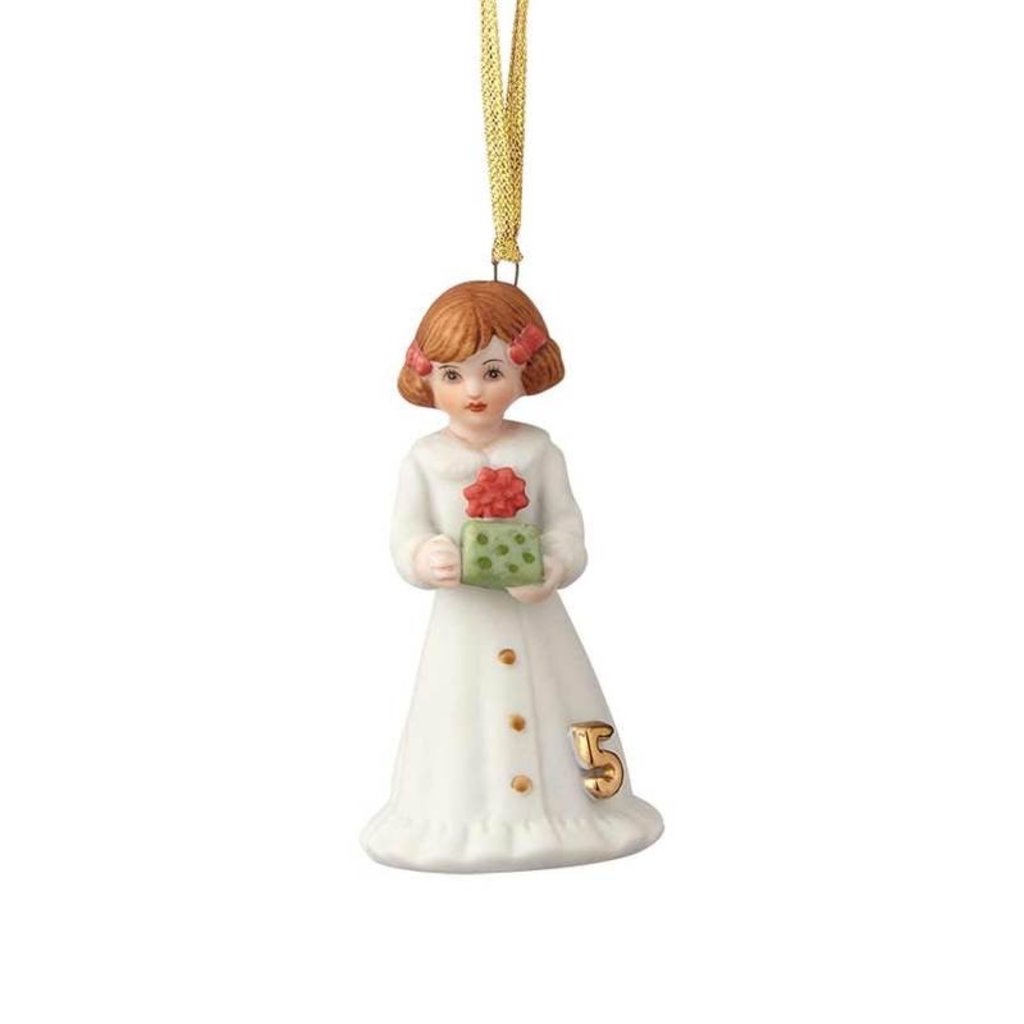 GROWING UP GIRLS COLLECTIBLE  ORNAMENT BRUNETTE AGE 5