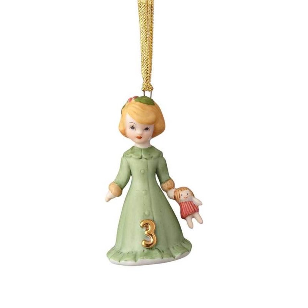 GROWING UP GIRLS COLLECTIBLE  ORNAMENT BLONDE AGE 3