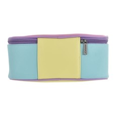 ISCREAM COLOR BLOCK FAUX LEATHER COSMETIC CASE