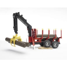 BRUDER FORESTRY TRAILER WITH CRANE, GRAPPLE AND 4 LOGS