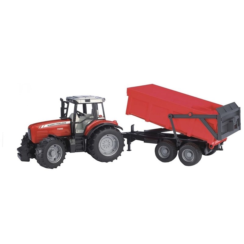 BRUDER MASSEY FERGUSON 7480 WITH TIPPING TRAILER