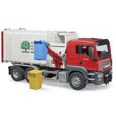 BRUDER MAN TGS SIDE LOADING GARBAGE TRUCK