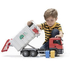 BRUDER MAN TGS SIDE LOADING GARBAGE TRUCK