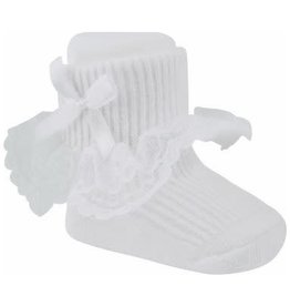 BABY DEER GIRL BOOTIE SOCK W LACE AND BOW