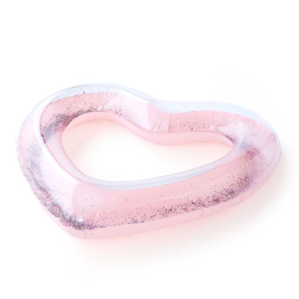 BEACH PLEASE! JUMBO HEART INNERTUBE - GLITTERBOMB PINK