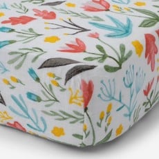 LITTLE UNICORN COTTON MUSLIN CRIB SHEET- MEADOW