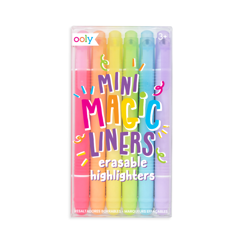 OOLY MINI MAGIC LINERS ERASABLE HIGHLIGHTERS - SET OF 6
