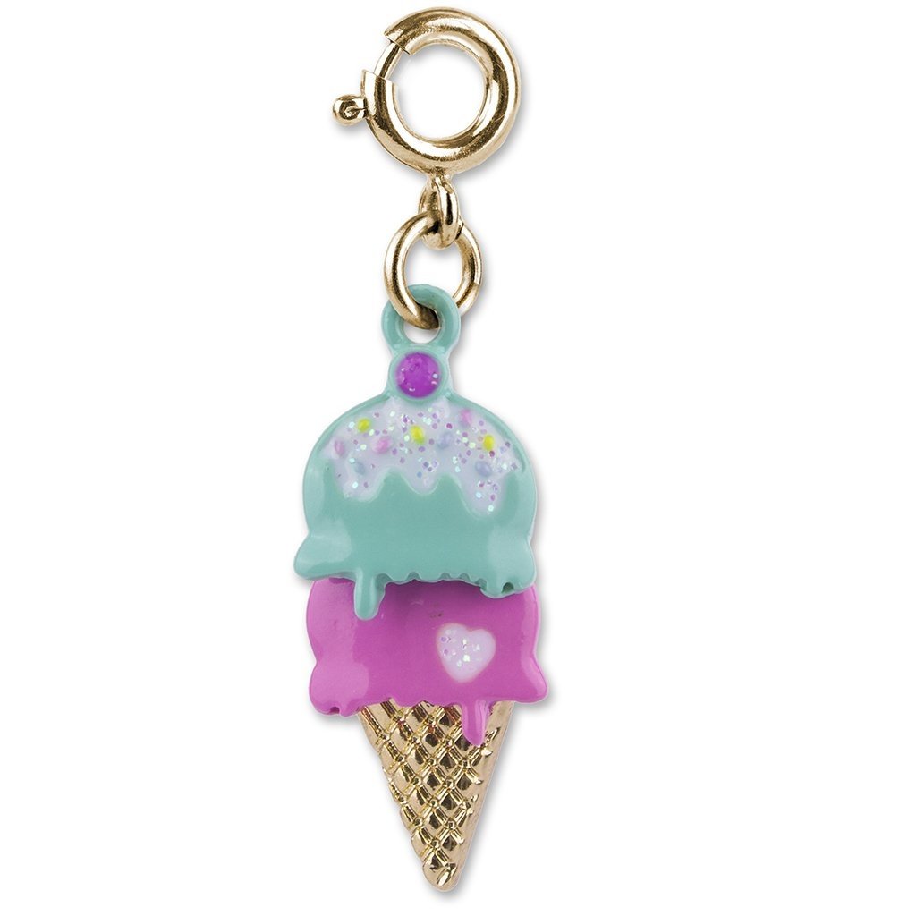 CHARM IT! GOLD SWIVEL ICE CREAM CONE CHARM