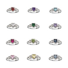CHERISHED MOMENTS STERLING SILVER BIRTHSTONE RING